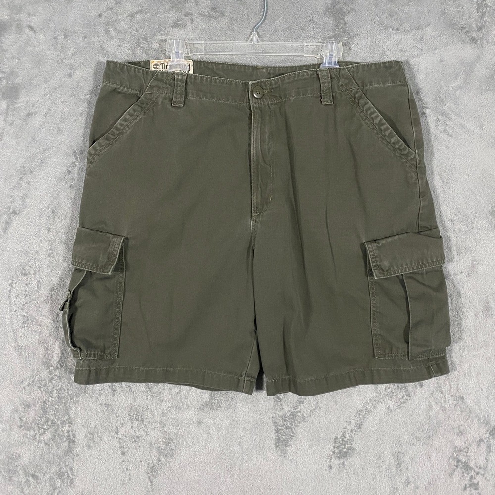 Timberland Cargo Shorts Sz 40 Olive Green Utility‎ Cotton Outdoor Tactical Work